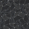 Wild Flowers Dreaming 2 black Australian Aboriginal fabric by Tanya Price is a white and grey print on black background, depicting abstract rows of flowers.