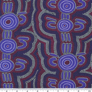 Women Dreaming 2 -purple  - Australian Aboriginal fabric designed by Aileen
