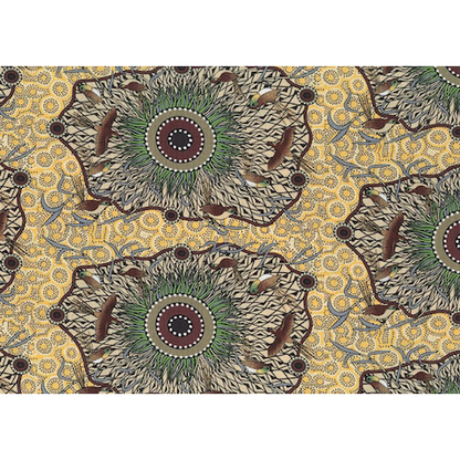 Yeerung Yellow Australian Aboriginal Fabric by Nambooka