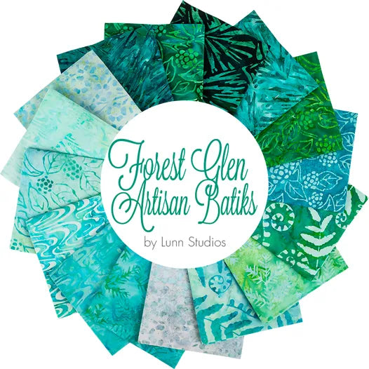 Forest Glen Artisan Batiks by Lunn Studio - Complete Collection 16 Fat Quarters 100 % cotton