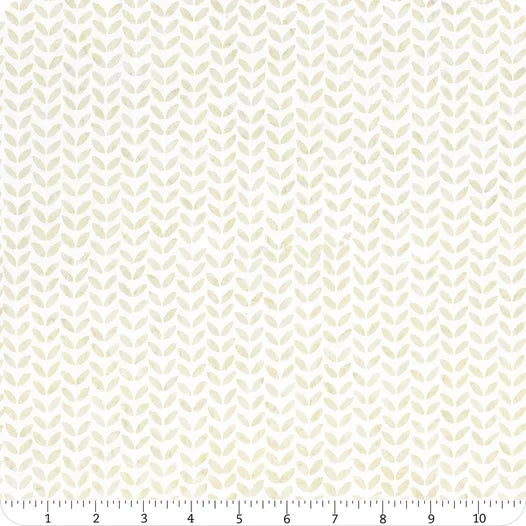 Ivory Watercolor Blossoms is a neutral fabric, depicting little ivory leaves on a white background.